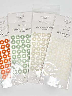 Cloth & Paper Spotlight Sticker bundle: multi-color round stickers. New